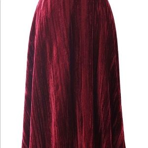 Merlot Velvet Chicwish Skirt